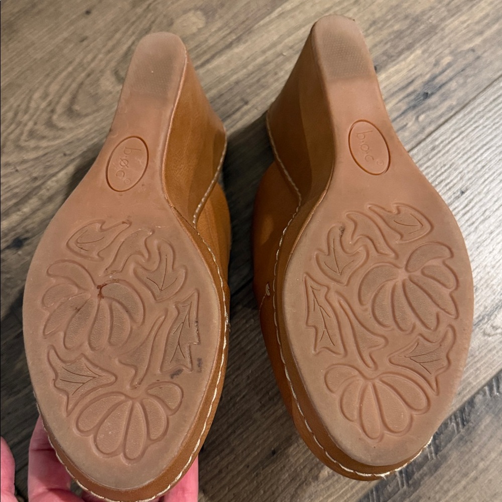 b.o.c. Tan Leather Slip-On Clogs with Stitch Detail - Picture 4 of 6